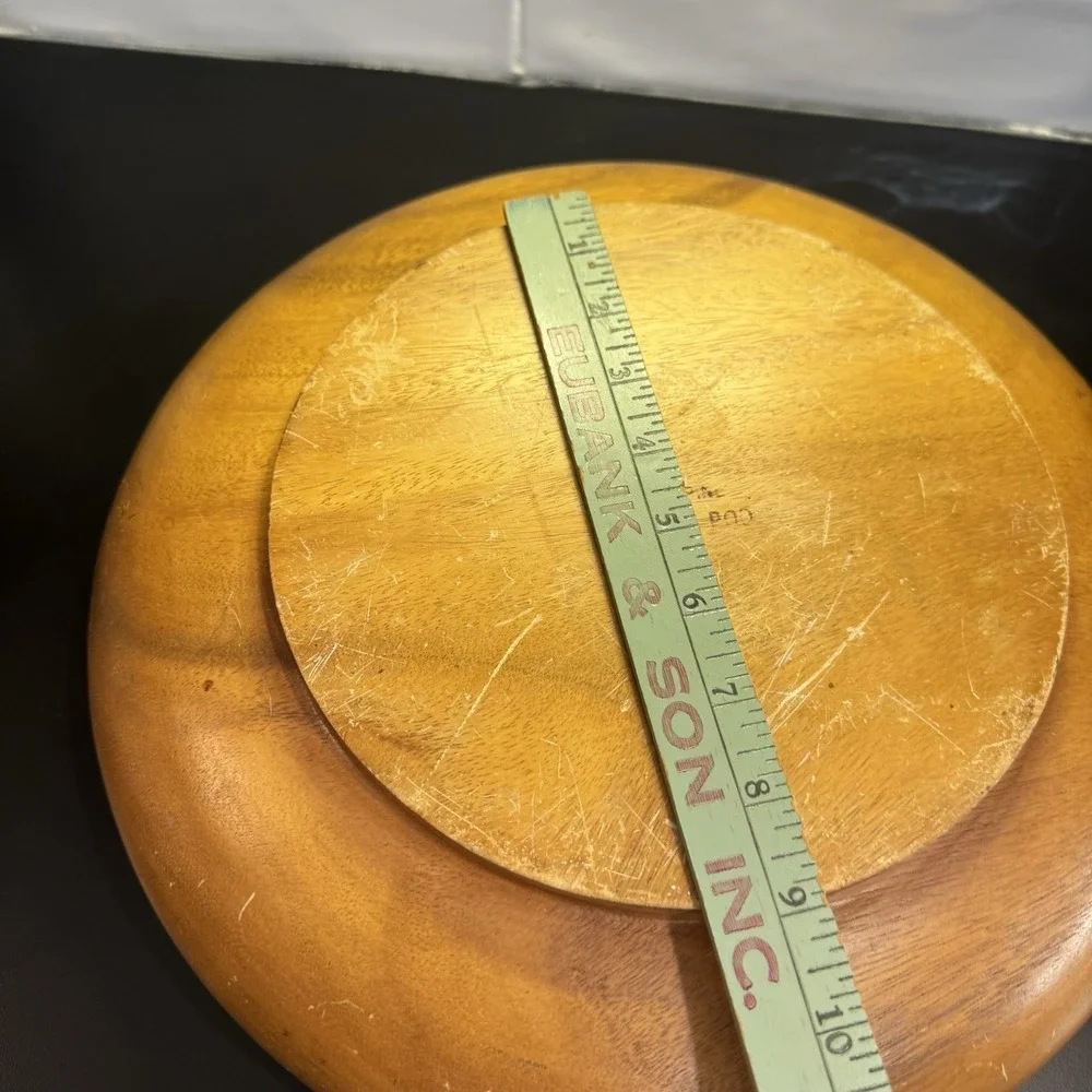 Blair Hawaii Monkey Pod‎ Wood Large Carved Bowl Ruffled Edge Made Philippines